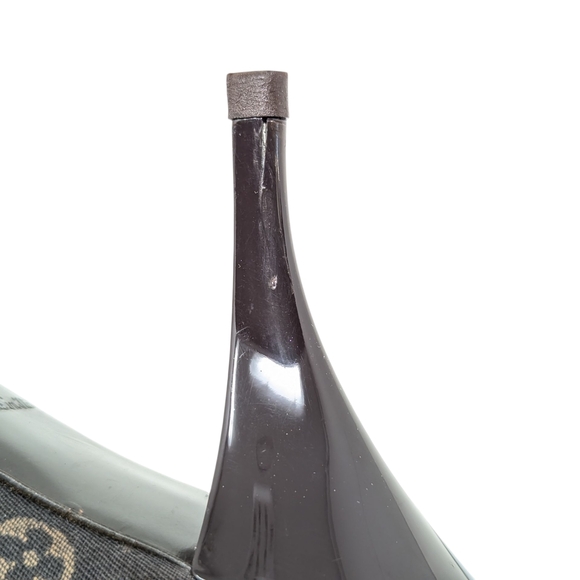 FLAWED READ Louis Vuitton Brown Mini Lin Signature Monogram Pumps 39.5 - Picture 4 of 16